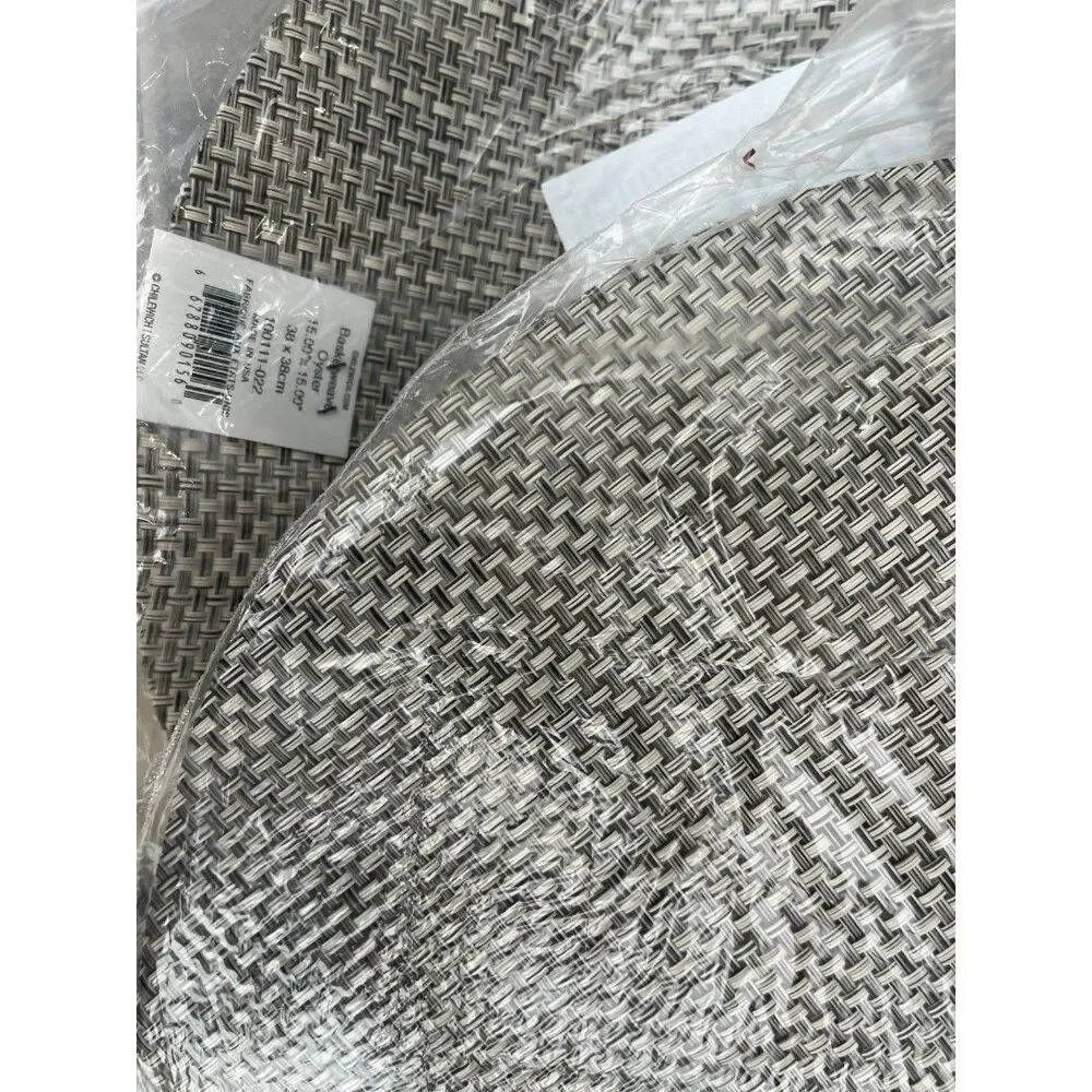 Set of 4 Chilewich Oyster Round Basketweave Placemats